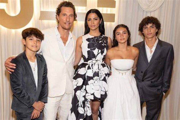 Matthew McConaughey, Camila Alves, Levi, Livingston & Vida from The Big